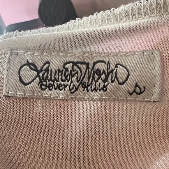 Lauren Moshi Black & White Skull Baseball T-Shirt Sz. S *NICE* MSRP: $110+tax - Picture 4 of 6